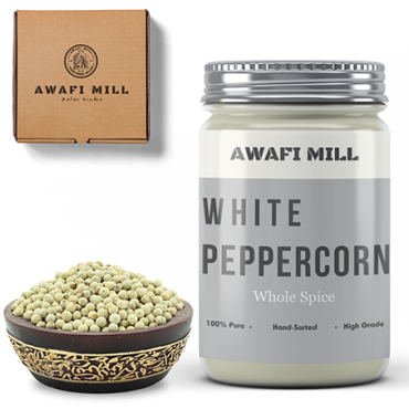 Awafi Mill White Pepper Corns Piper Nigrum 100gm